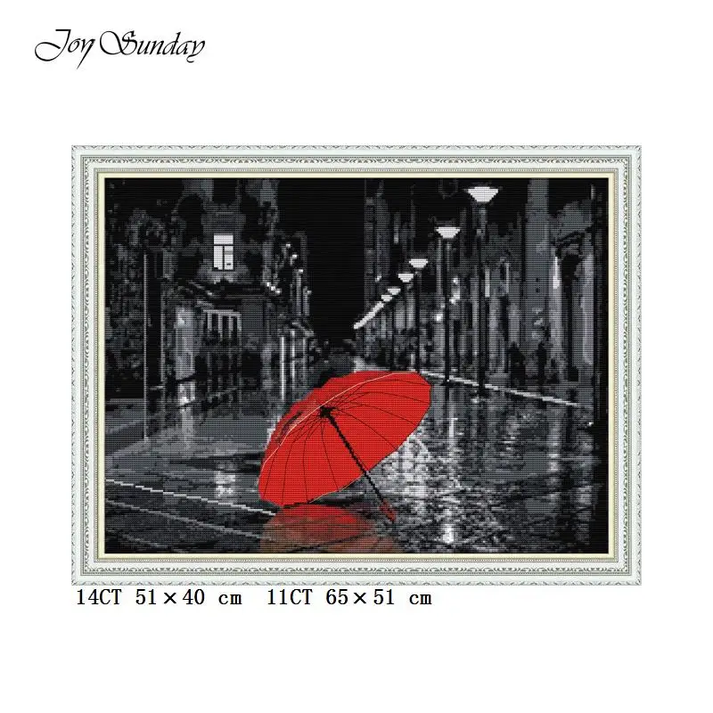 

The Streets After the Rain Counted Cross Stitch Kits 11CT 14CT Printed Canvas Scenic Painting DMC Embroidery Kit Needlework Sets