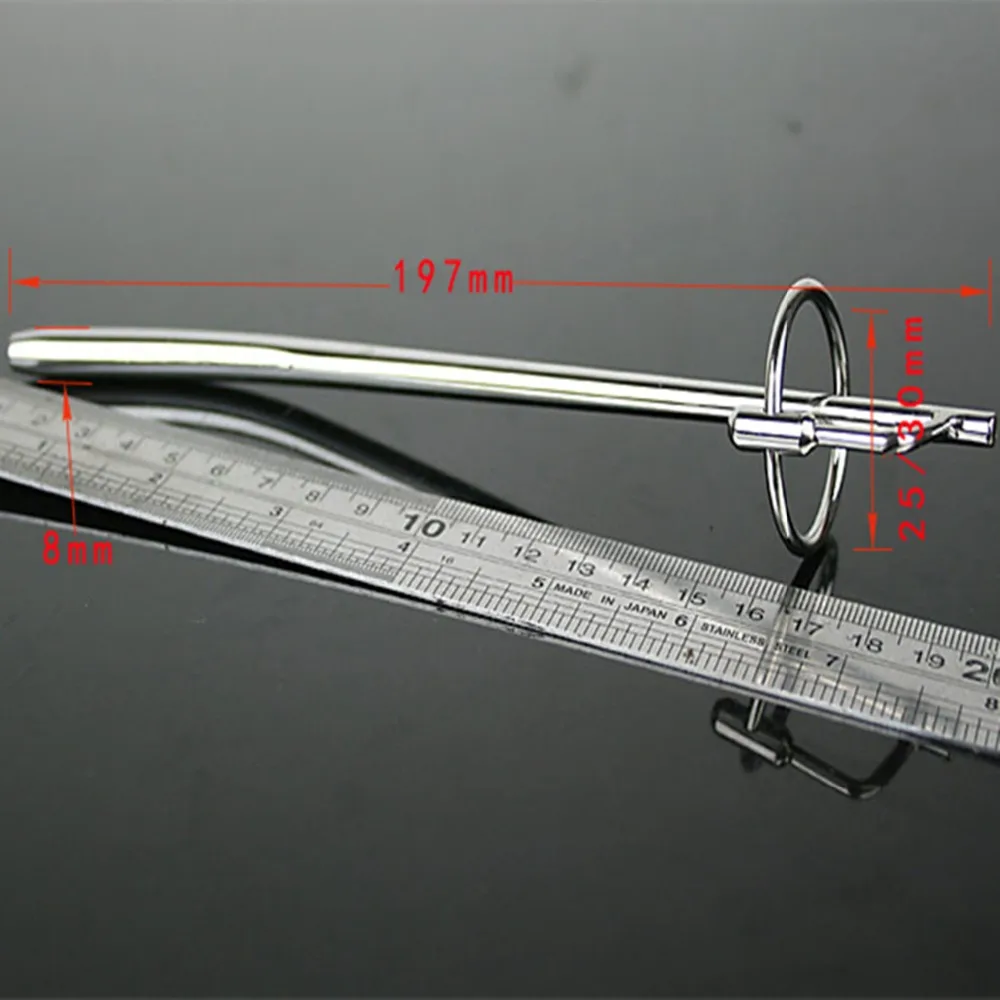 Диаметр 8 мм Мужской пенис зажигания Нержавеющая сталь уретральный катетер звук