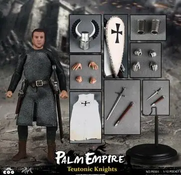 PE001Teutonic Knight 1/12 POCKET EMPIRES HOSPITALLER KNIGHT/TEMPLAR KNIGHT/ TEUTONIC KNIGHT PE001 PE002 PE003 Ancient knight figure Collection - Цвет: PE001Teutonic Knight