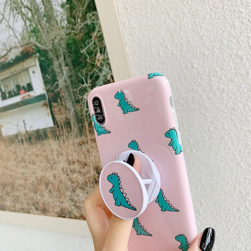 Чехол с динозаврами для Iphone 8, 7 Plus, X, 6S Plus, складной кронштейн, силиконовый мягкий чехол для телефона, для Iphone 7, задняя крышка, чехол