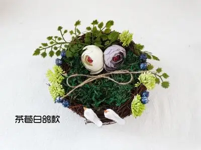 pigeon Camellia 1шт лесное Птичье гнездо предложение реквизит Сюрприз подарок помолвка или свадебное украшение DIY материал кольцо Подушка - Цвет: pigeon Camellia