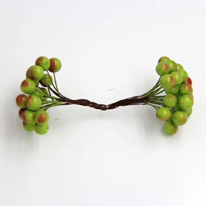 green 1 см 20 шт./лот мини Скрапбукинг тычинки srtificial Ягодный букет цветов для вечерние свадебное украшение коробки для конфет Ремесла поставок - Цвет: green