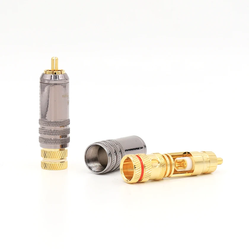 WBT Hi-End 24K позолоченный штекер RCA прочный разъем винты пайка Блокировка Аудио Видео
