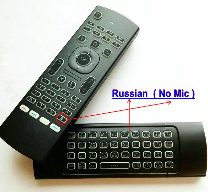 Russian No Mic MX3 подсветка Голосовая воздушная мышь мини клавиатура 5 ИК обучения для Shield tv android smart tv box Raspberry pi 3 Пульт дистанционного управления - Цвет: Russian No Mic
