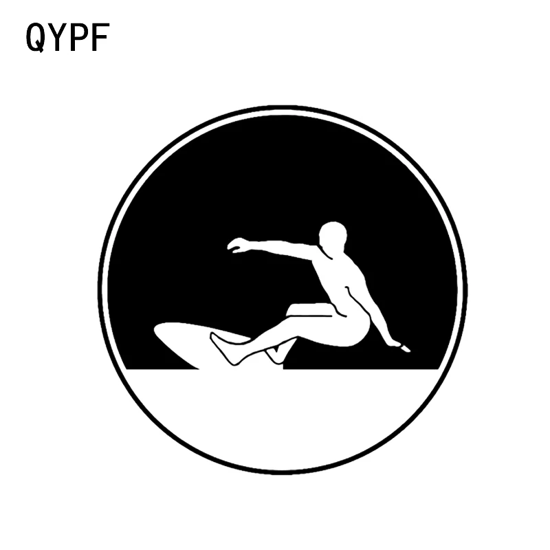 

QYPF 13,2*13,2 см, модный Декор для серфинга, стикер для стайлинга автомобиля, высококачественный виниловый силуэт, искусственная кожа