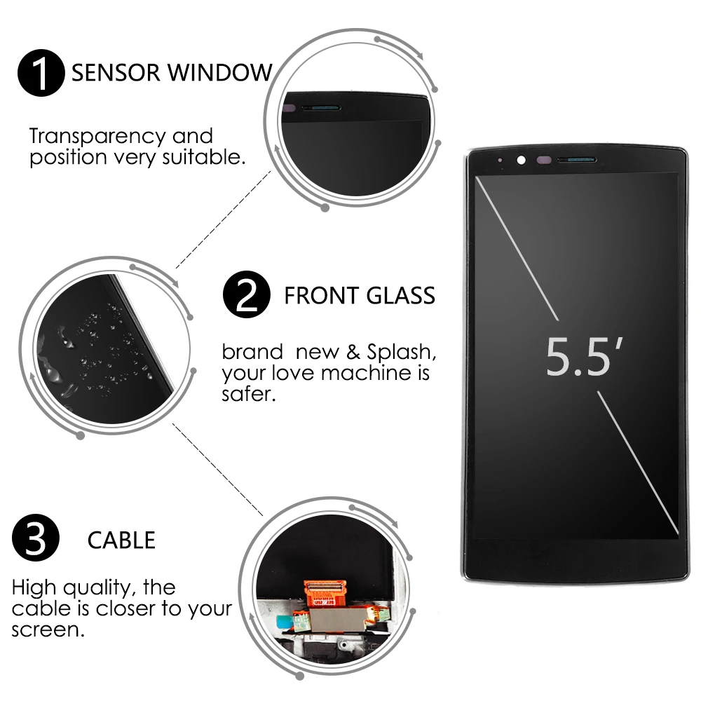 Sinbeda IPS 5 &quotдля LG G4 H815 ЖК дисплей сенсорный экран с рамкой для H815TR H815T H815PH812 H810 H811 LS991