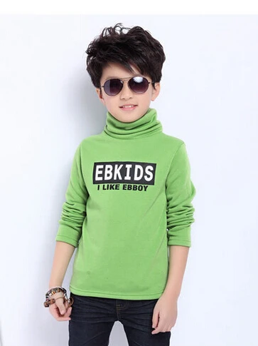 Дети дна рубашки плюс толстый бархат хлопок кашемир не инвертируется высоким