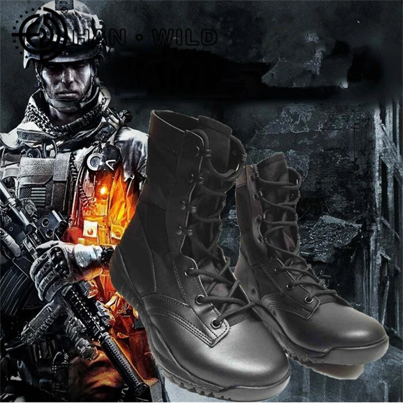 

New 2020 Men Military Combat Boots EVA Ultralight Men's Tactical Desert Boots Outdoor Climbing Ankle Boots Men Work Army Boots