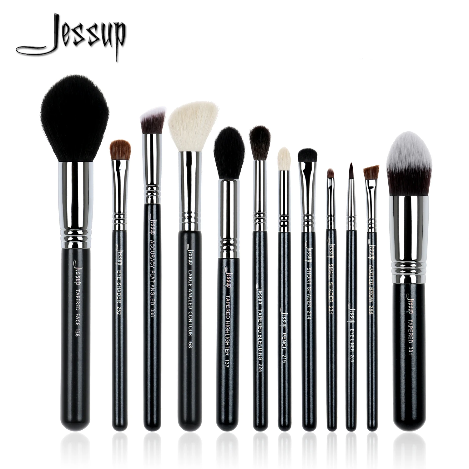 Jessup 12 шт. высокое качество Профессиональный набор кистей для макияжа кабуки