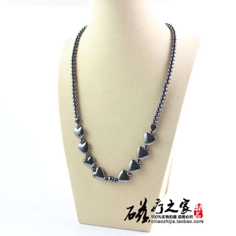 Магнитное ожерелье из гематита в форме сердца бисера рождественский подарок для