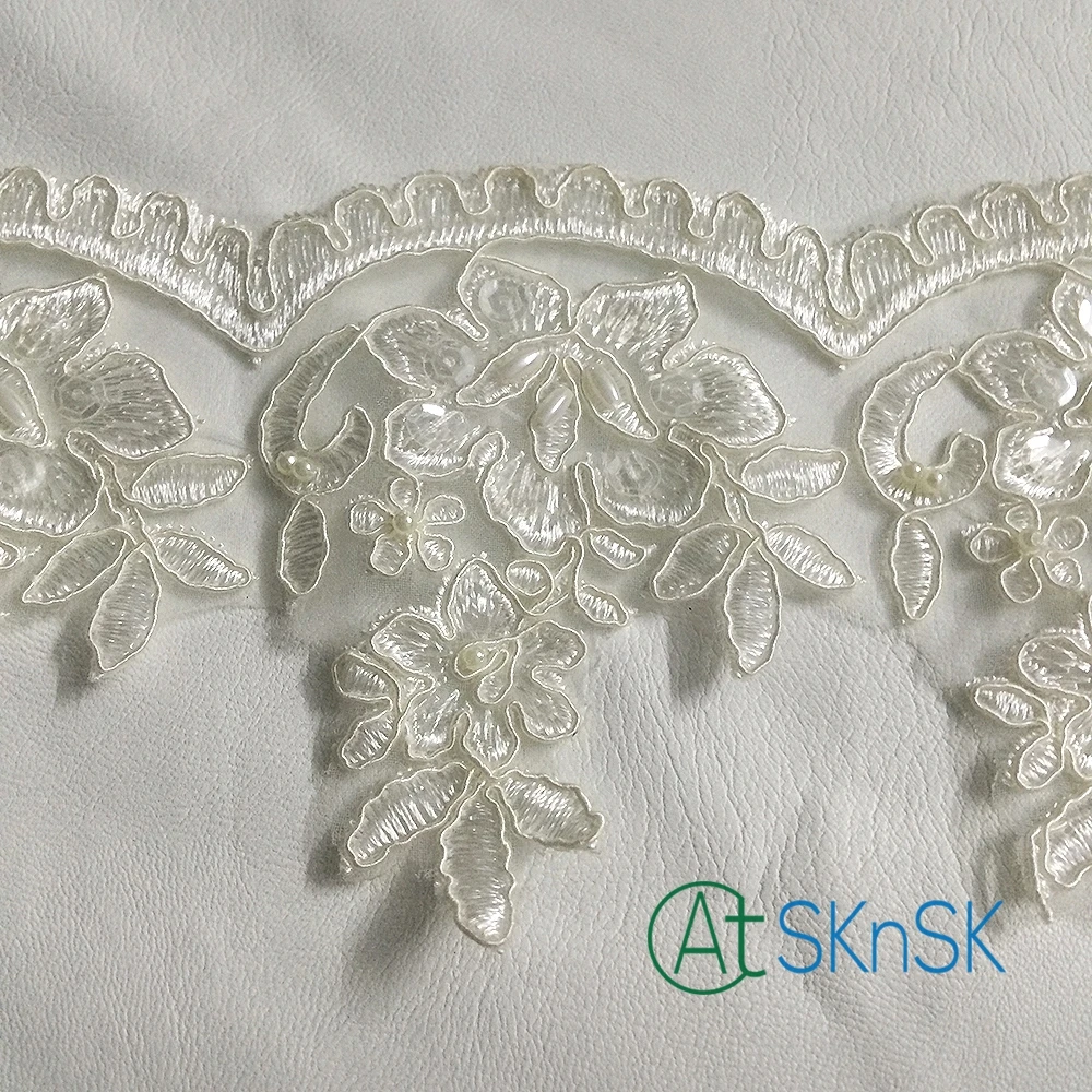 Unique lace5 yard/lot 11cm width lovely white lace trim DIY beads lady dress sewing car bone embroidery ribbon A2 | Дом и сад