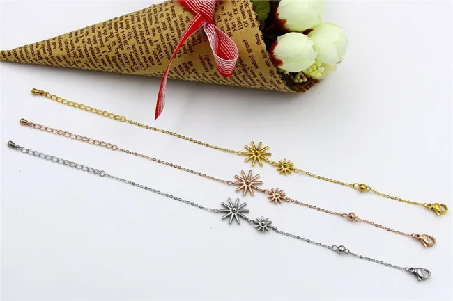 Женские браслеты Martick из нержавеющей стали золотого цвета 316L с цветами от солнца