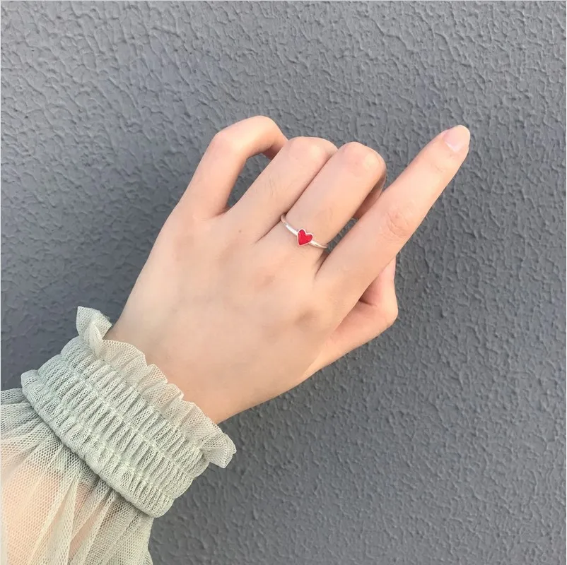 S925 стерлингового серебра Любовь кольцо персик открытие нежный женский|love ring|925