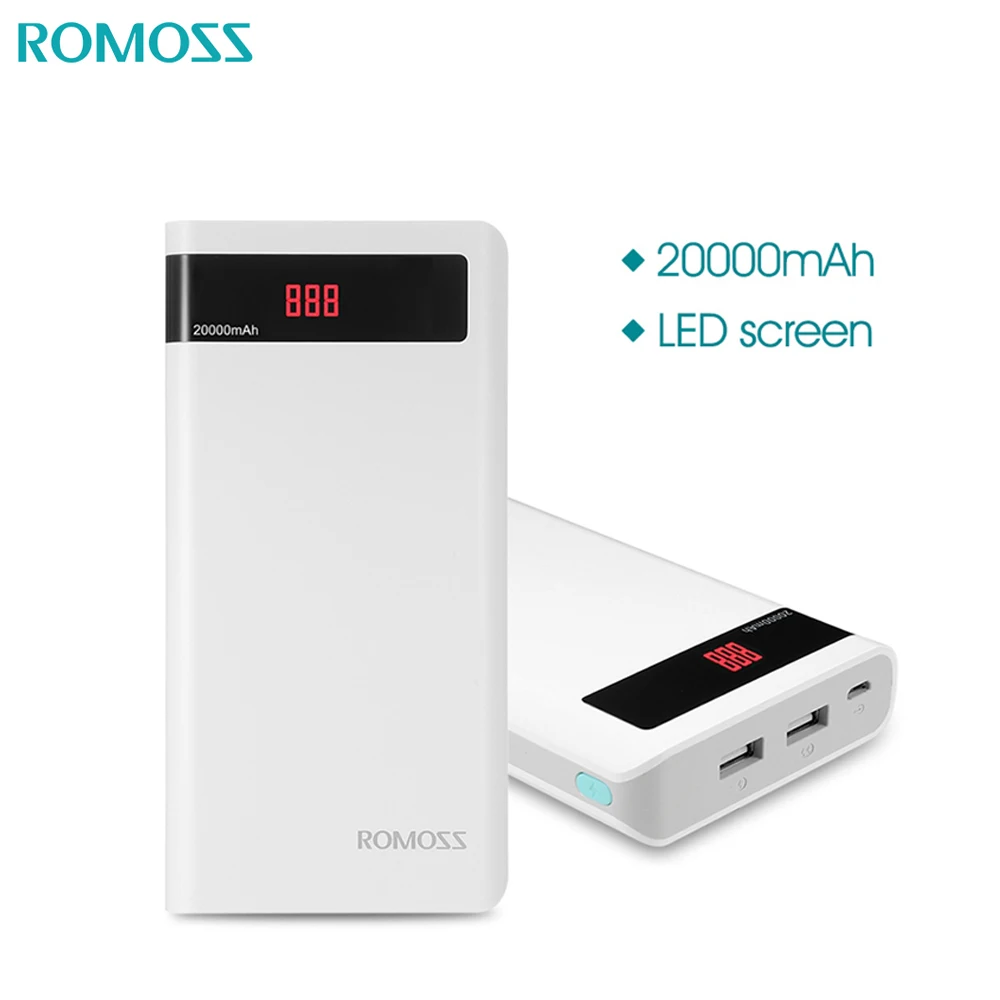 ROMOSS Sense 6P 20000mAh внешний аккумулятор портативный со светодиодным дисплеем двойной