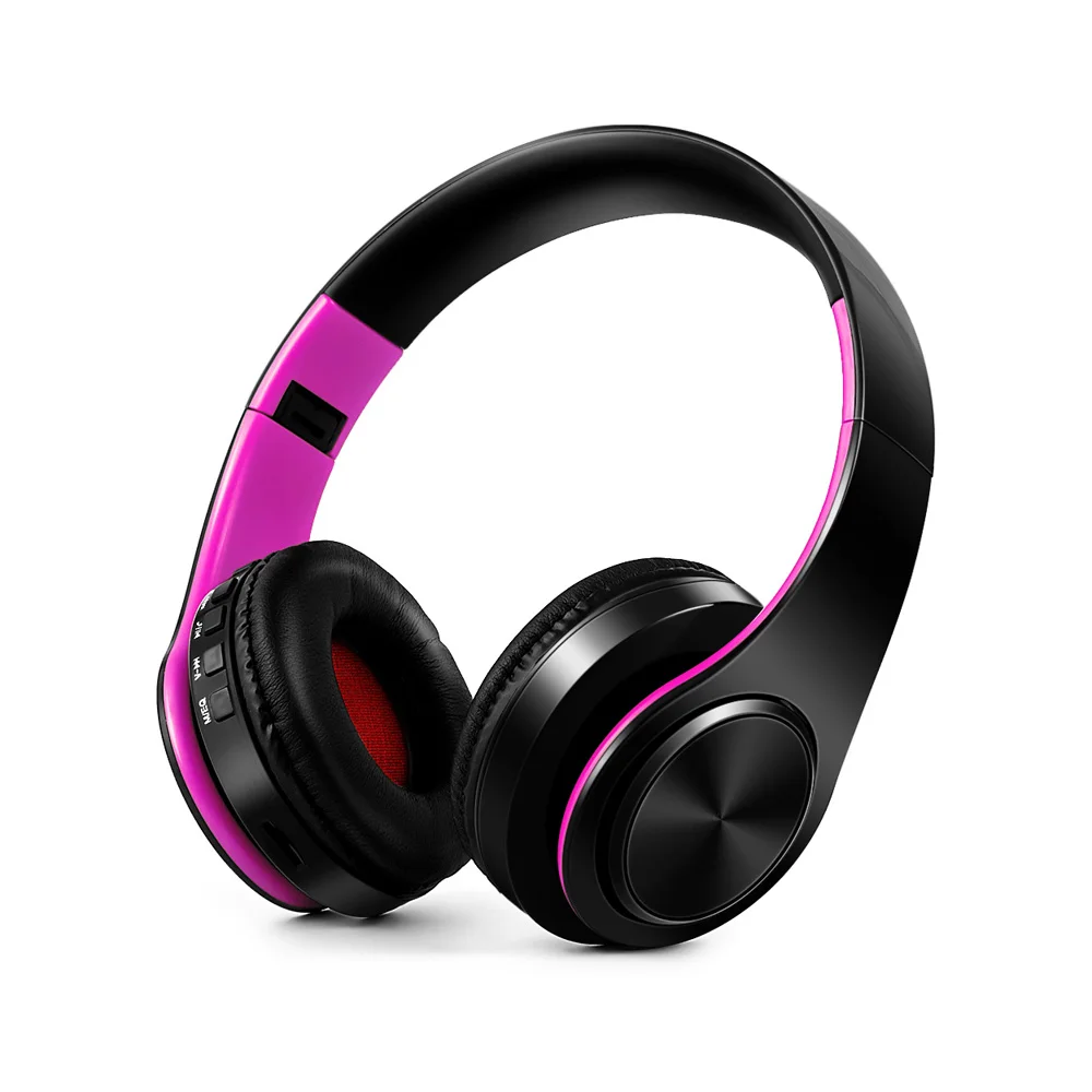 Pink and Black Joinrun, беспроводные Bluetooth наушники, гарнитура, стерео наушники, наушники с микрофоном/TF картой для мобильного телефона, музыкальная игра - Цвет: Pink and Black