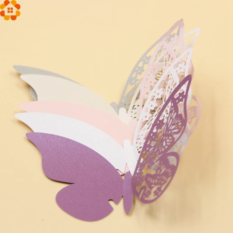 Новинка! 20 шт. милые бокалы с бабочками для вина бумажная карта свадебной