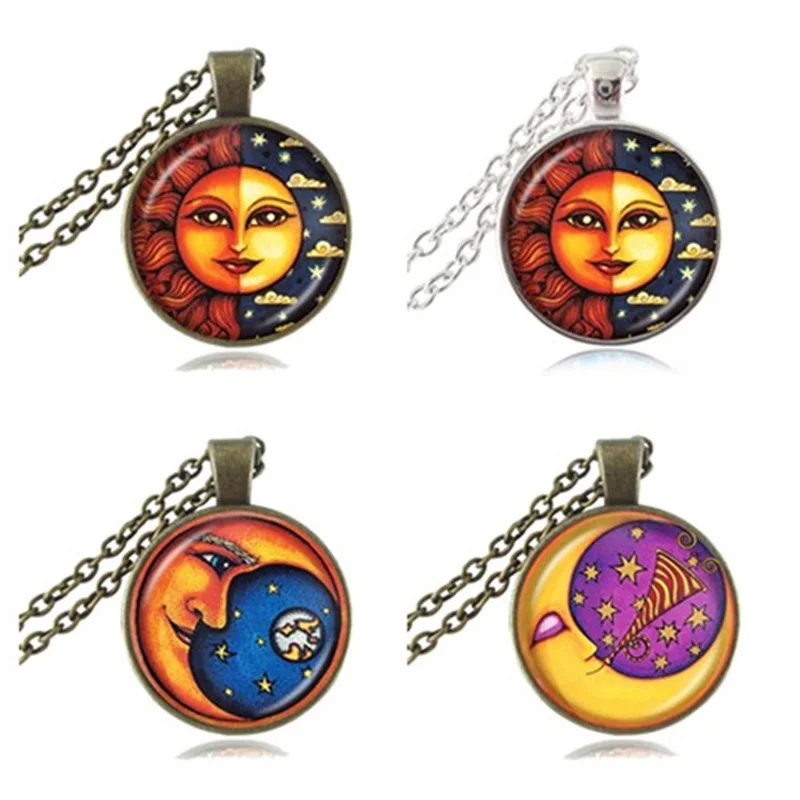 Sun God & Moon ожерелье День и ночь Инь Ян кулон галактика ювелирные изделия