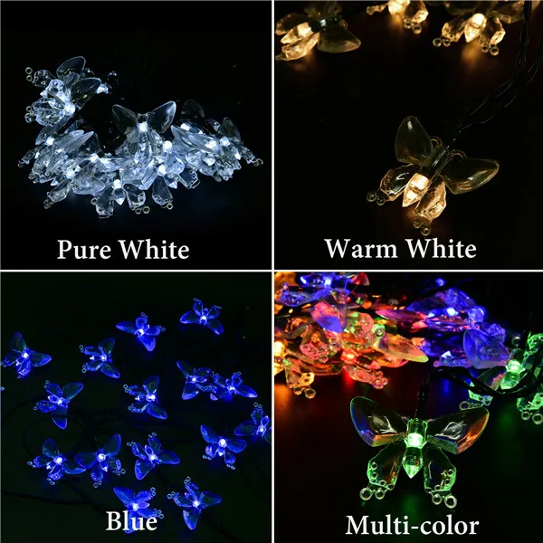 Гирлянда на солнечной батарее 4 8 м 20 светодиодов цвета | Лампы и освещение
