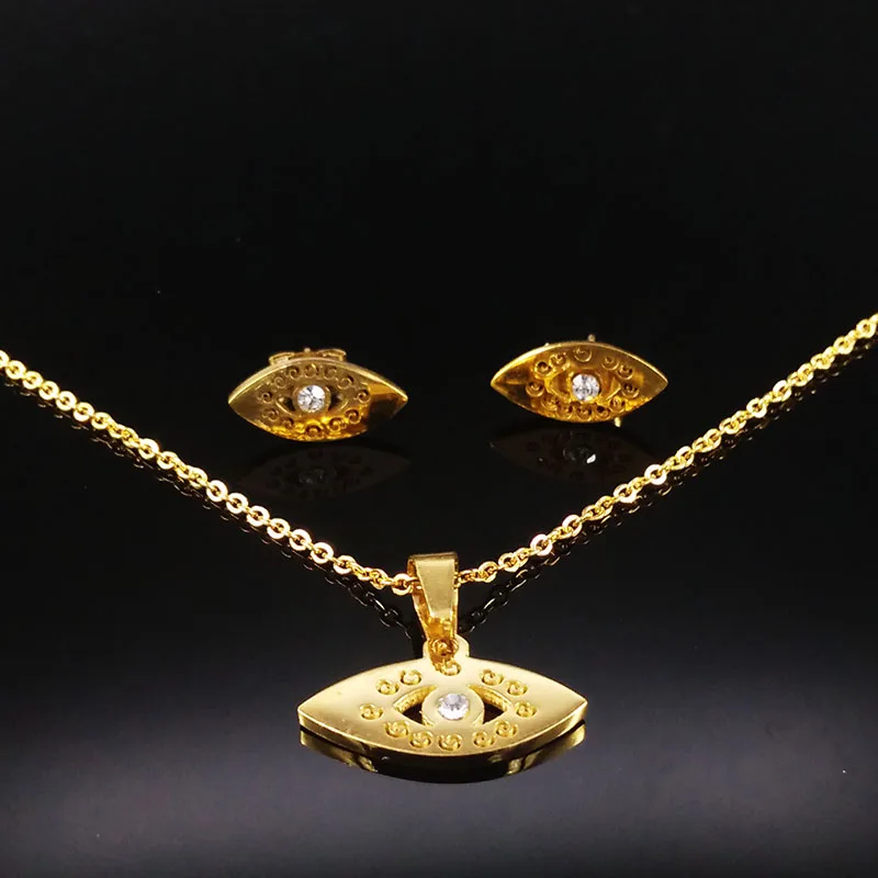 2019 Модные наборы из нержавеющей стали Lucky Eye для женщин турецкие ювелирные