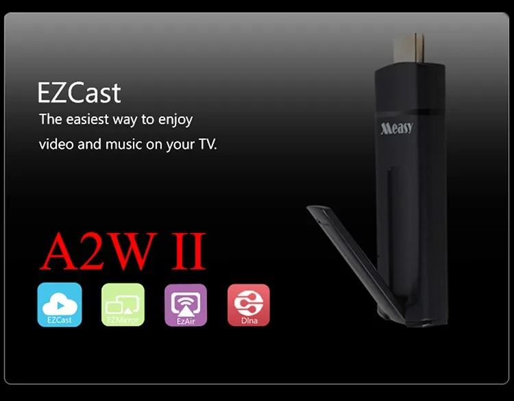 Measy a2w ii медиаплеер палка Push хром литой Wifi Дисплей приемник ключ из хрома Dlna Airplay