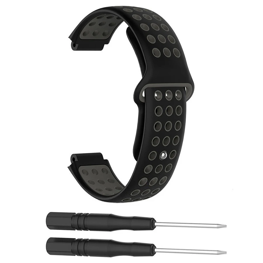 black grey-B Силиконовый резиновый ремешок для часов Garmin Forerunner 220 230 235 620 630 735XT сменный ремешок для часов браслет+ инструмент - Цвет: black grey-B