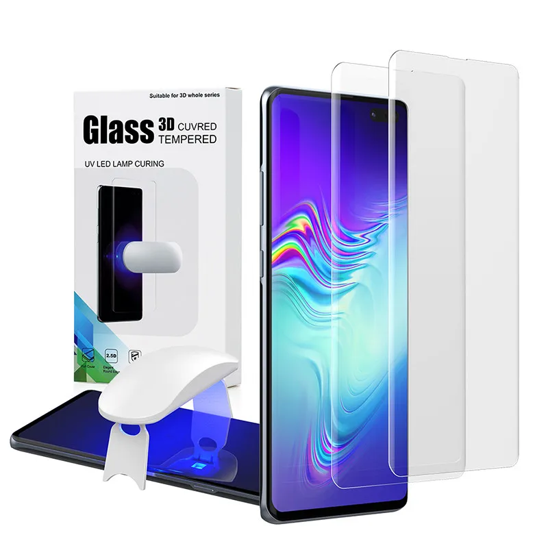 2PC Защитная пленка для экрана с разблокировкой отпечатков пальцев для samsung Galaxy S10 5G, УФ-пленка, полное покрытие для S10 5G, закаленное стекло - Цвет: 2PC