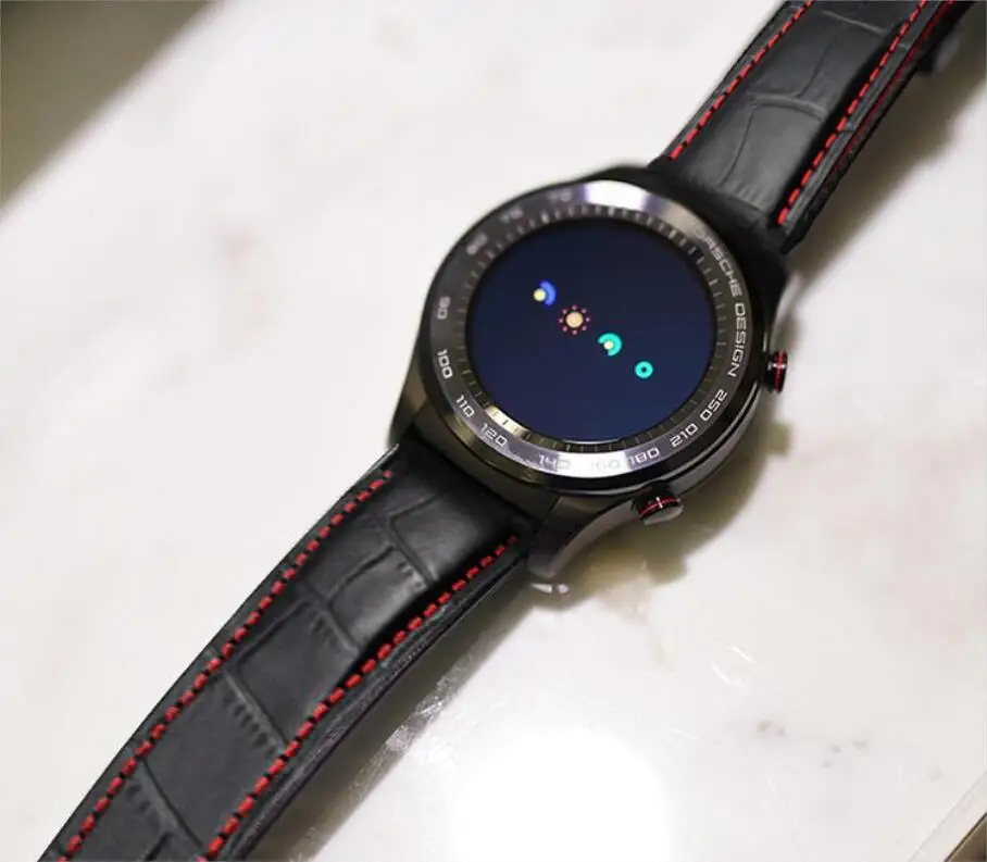 Ремешок из натуральной углеродистой кожи для часов Huawei Watch 2 Pro Samsung Gear S3 S2