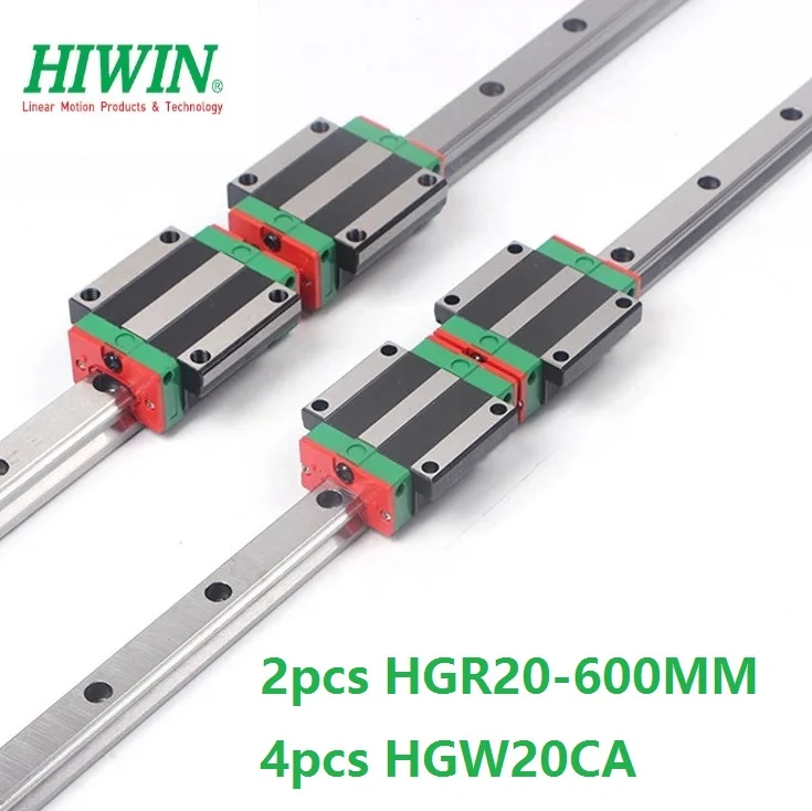 2pcs original Hiwin linear guide rail HGR20 -L 600mm + 4pcs HGH20CA Or HGW20CA Linear Carriage Block For CNC HGW20CC | Обустройство