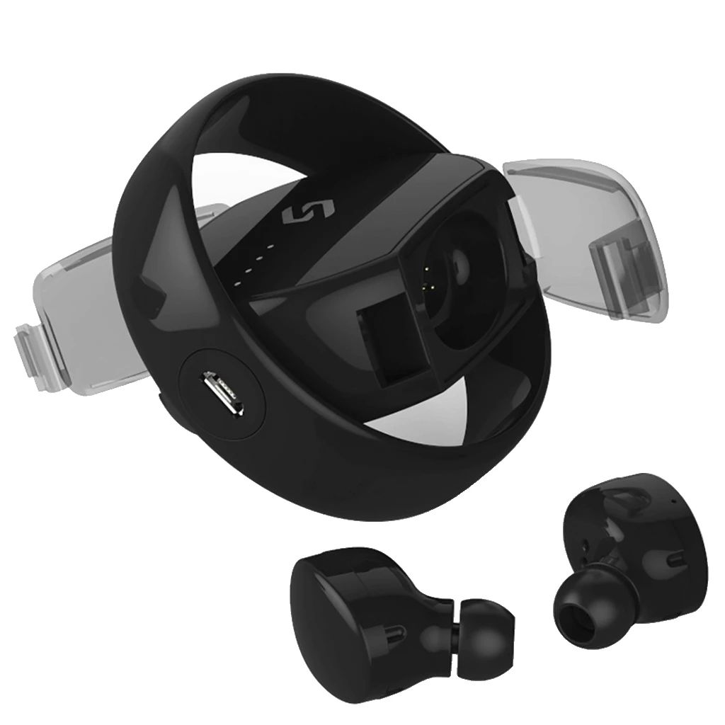 TS02 вращающаяся TWS5.0 Двусторонняя Беспроводная Bluetooth гарнитура для спорта простой