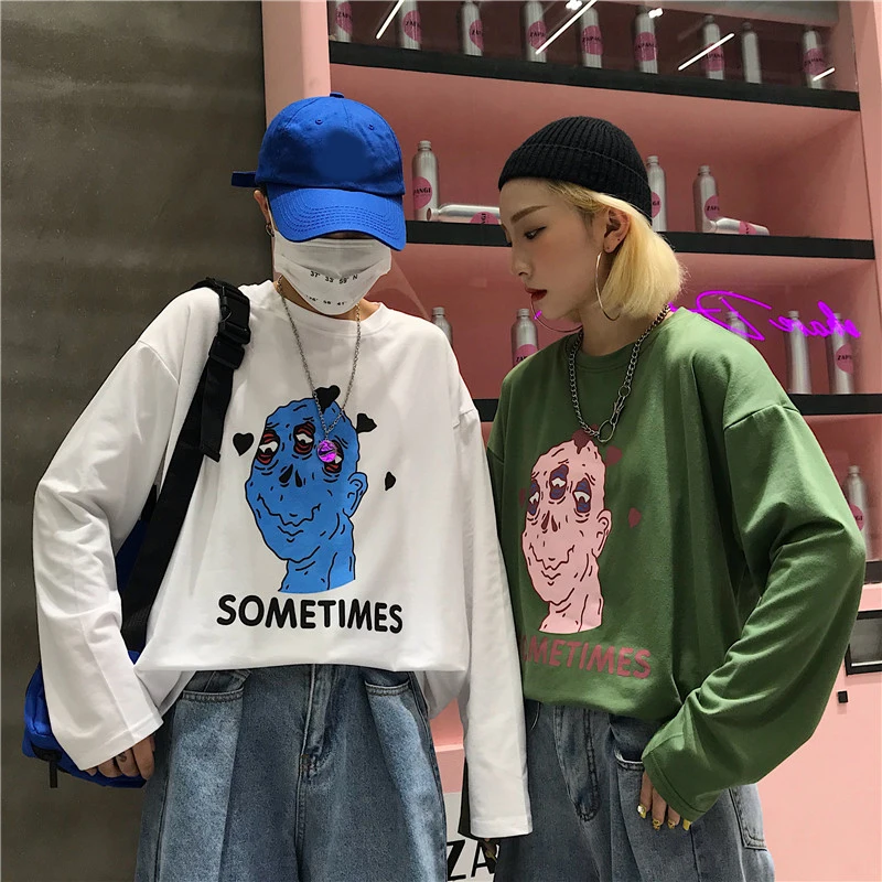 Polera Mujer, весенне-летняя футболка, женская одежда в Корейском стиле, Ulzzang, Harajuku, мультяшная забавная футболка, женские топы с коротким рукавом