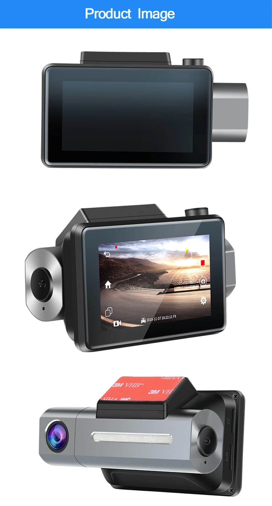 Anstar 1080P Авто регистратор Android 5,0 3g WiFi двойной объектив gps трекер видео регистратор Автомобильный видеорегистратор 512 МБ+ 4 Гб видеорегистратор камера заднего вида