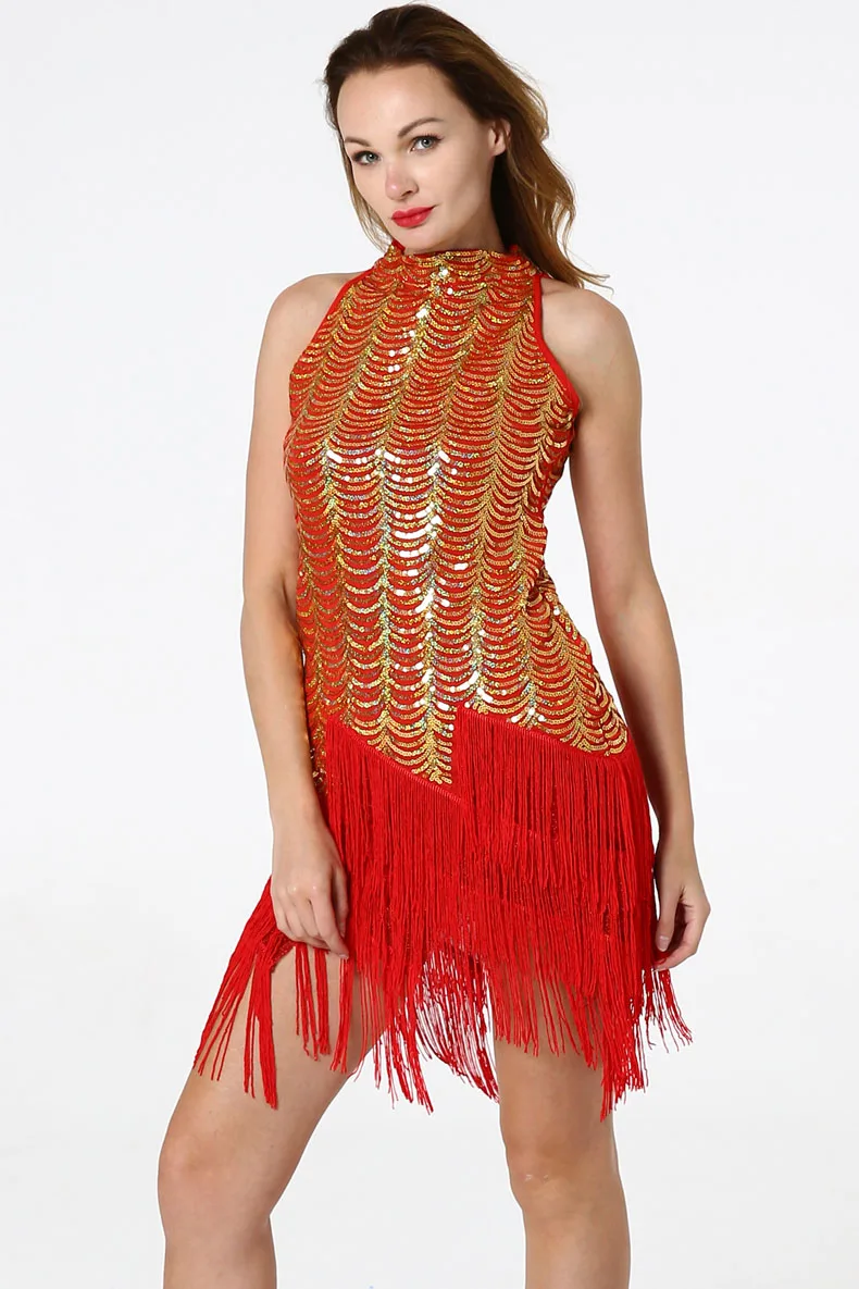 BLINGSTORY платья с блестками 1920s Great Gatsby блесток кисточкой одежда без рукавов Клубная платье с открытыми плечами летний халат Femme