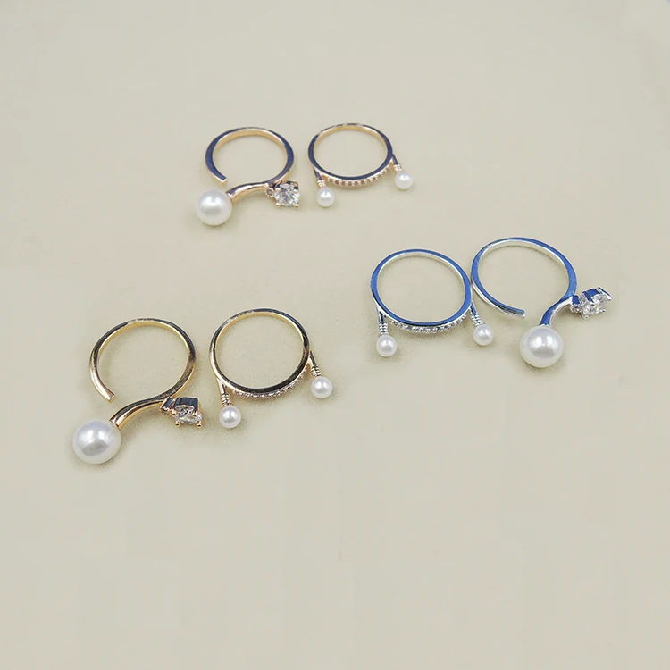 Высококачественное элегантное кольцо с искусственным жемчугом и кристаллами