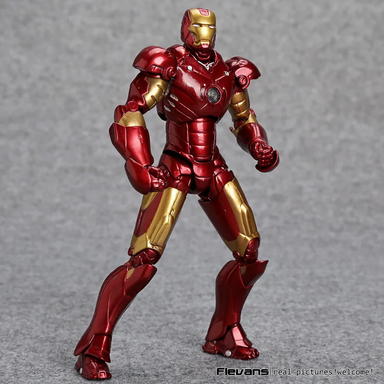 SCI-FI для тинейджеров Revoltech серии № 036 Железный человек Mark III MK3 покупка no.035 Mark 2 Mark II ПВХ, движущаяся фигурка, Коллекционная модель, игрушка