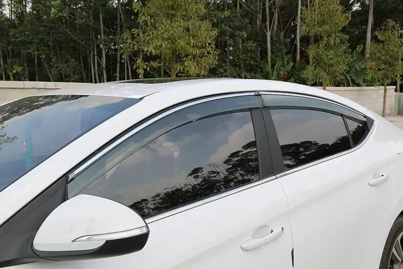 Пластиковый оконный козырек для Hyundai Elantra вентиляционные оттенки защита от
