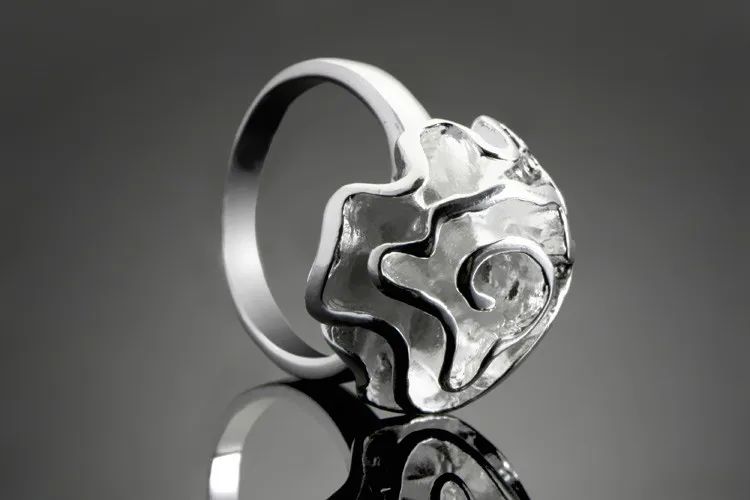 Модное серебряное металлическое кольцо Женское в национальном стиле