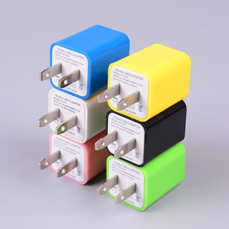 Универсальное устройство 5V 1A Dual 2 порта USB AC настенный адаптер питания для