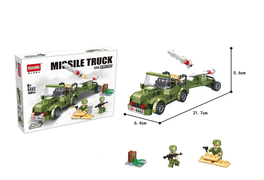 2 шт./партия hsanhe Военная серия ракетная установка Непобедимый ракетный грузовик с
