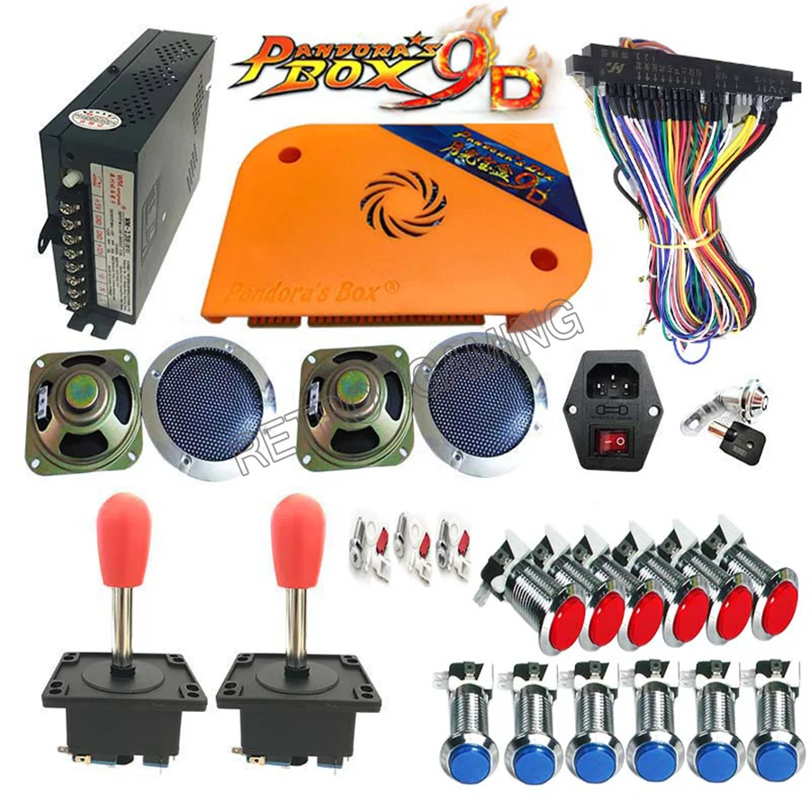 Pandora Box 9D 2222 в 1 аркадная доска для игры JAMMA HAPP джойстик светодиодный хромированный кнопочный комплект для DIY Монета работает машина для видеоигр