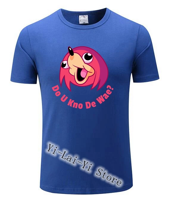 У Kno De Wae? Kawaii интернет мем мужские футболки забавные Wae Мужская футболка Ugandan Knuckles