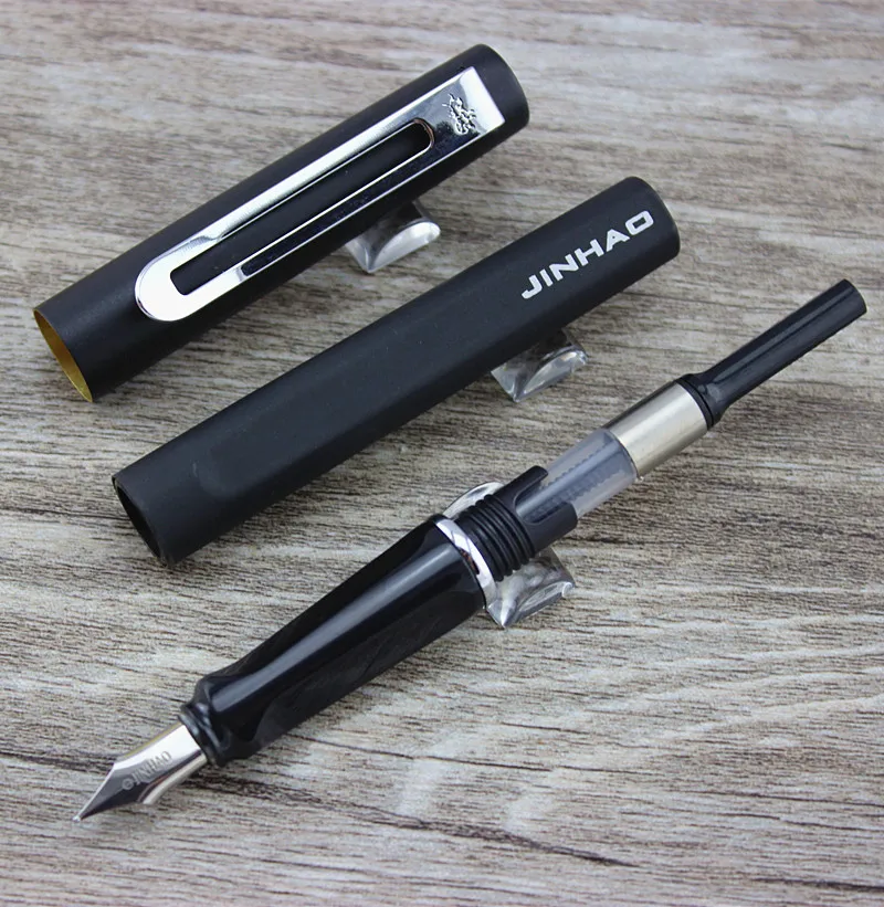 Перьевая ручка JINHAO 599 матовая черная для студентов финансов Четырехсторонней