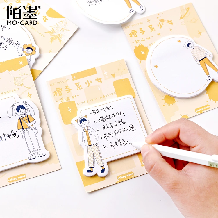 

12PCS/LOT orange girl series sticky n times stickers memo pad