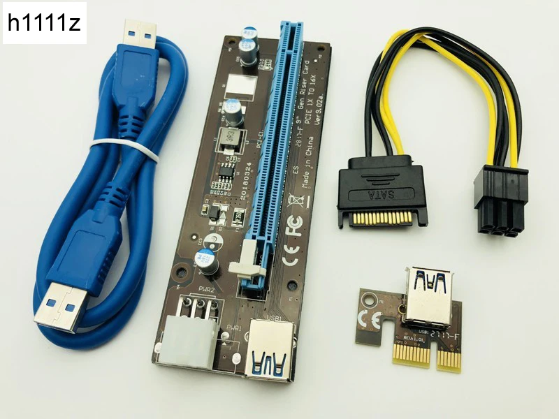 Riser PCI E Express Card 1x к 16x USB 3 0 кабель для передачи данных SATA 6Pin IDE Molex блок питания BTC