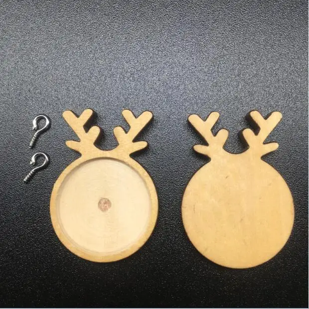 20 шт олень рога дерево круглое время драгоценные камни нижняя сторона DIY