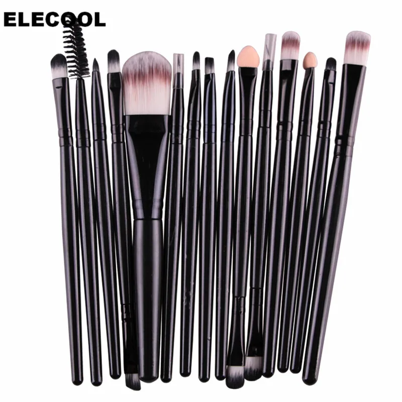 ELECOOL 20/15/1 шт глаз кисти oogmake-borstels Oogschaduw Spons неус тени для век подводка для глаз кисть для губ Cosmetische borstels комплект