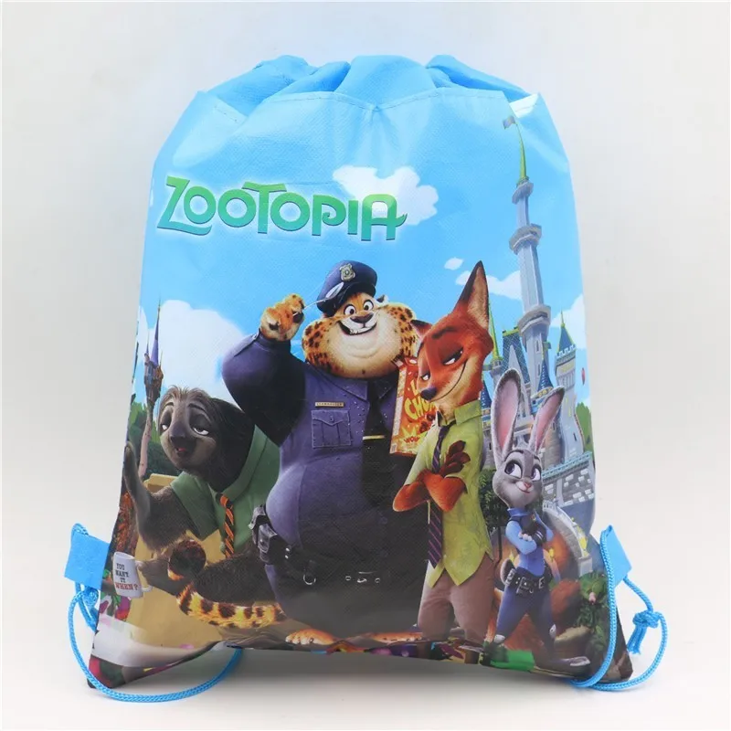 1 шт. Дети сувениры зверополис мешки Drawstring нетканый рюкзак мультфильм Baby Shower