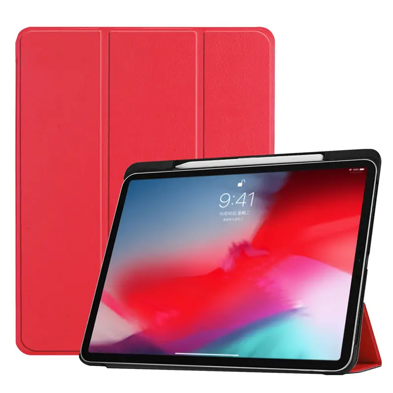 sanzhe-pro11 RD Чехол для IPad Pro 1"(), умный чехол для планшета с карандашом, чехол для нового IPad Pro 11 дюймов, Ультра чехол-подставка - Цвет: sanzhe-pro11 RD