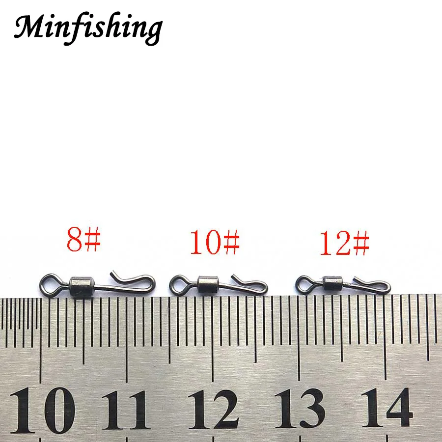 Minfishing 200 шт./лот Вертлюги Из Нержавеющей Стали для рыбалки MS + Q Карп рыболовные