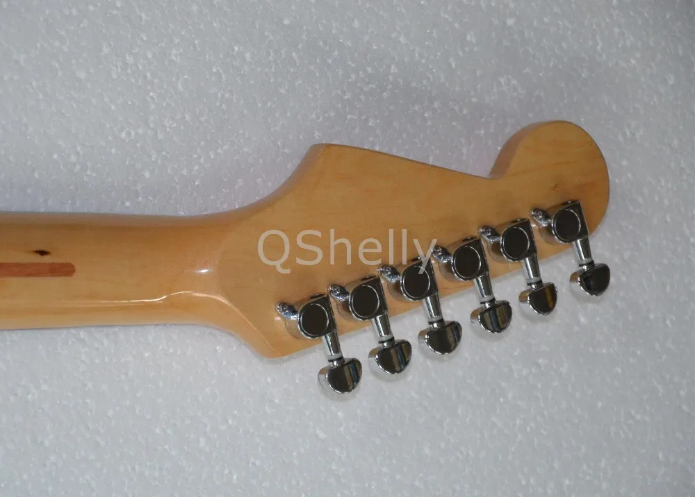 Высокое качество QShelly пользовательский искристый металлик Charvel струна через крем пикап 22 Лады электрогитара музыкальный инструмент магазин