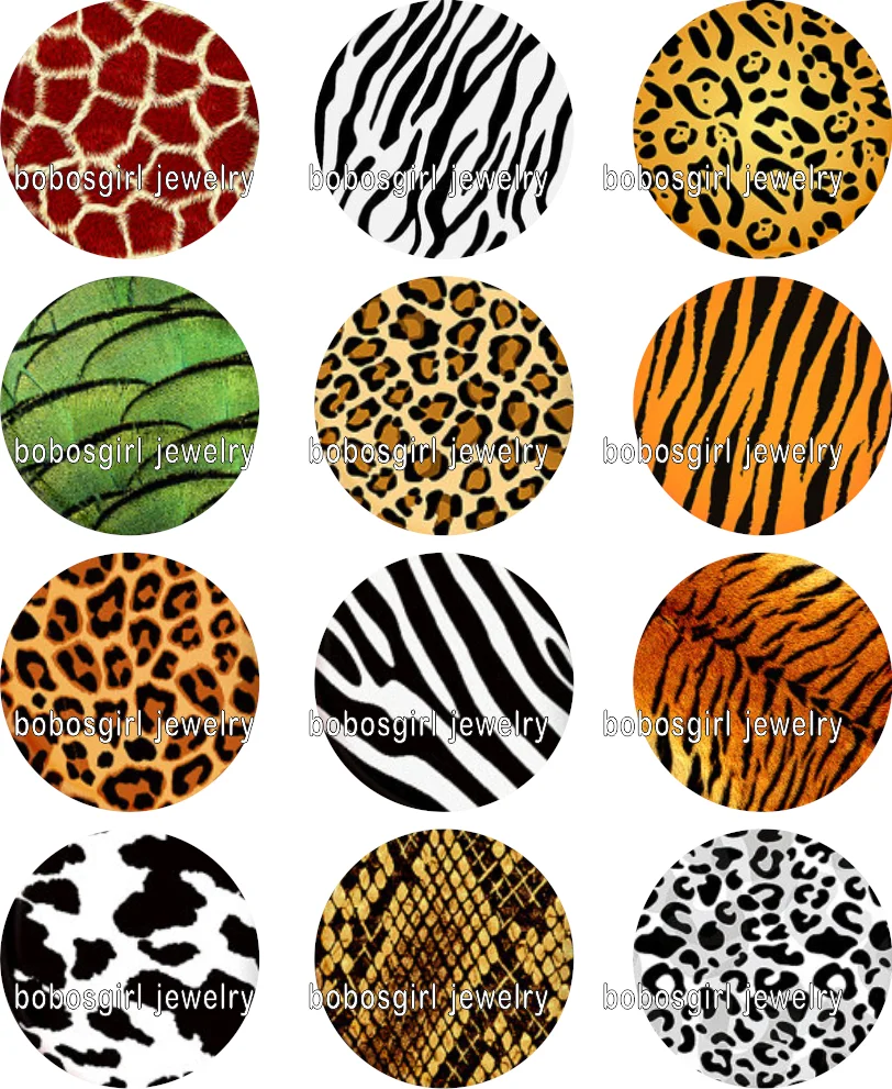 Горячий леопард тигр змея корова животное узор стеклянная кнопка фото круглый